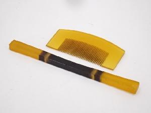 アンティーク　本鼈甲製　櫛・笄セット　□z